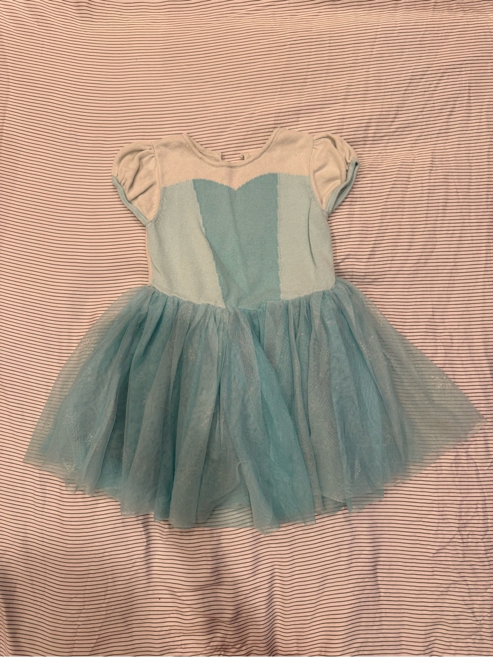 GAP Light Blue Tulle Dress with Puff Sleeves